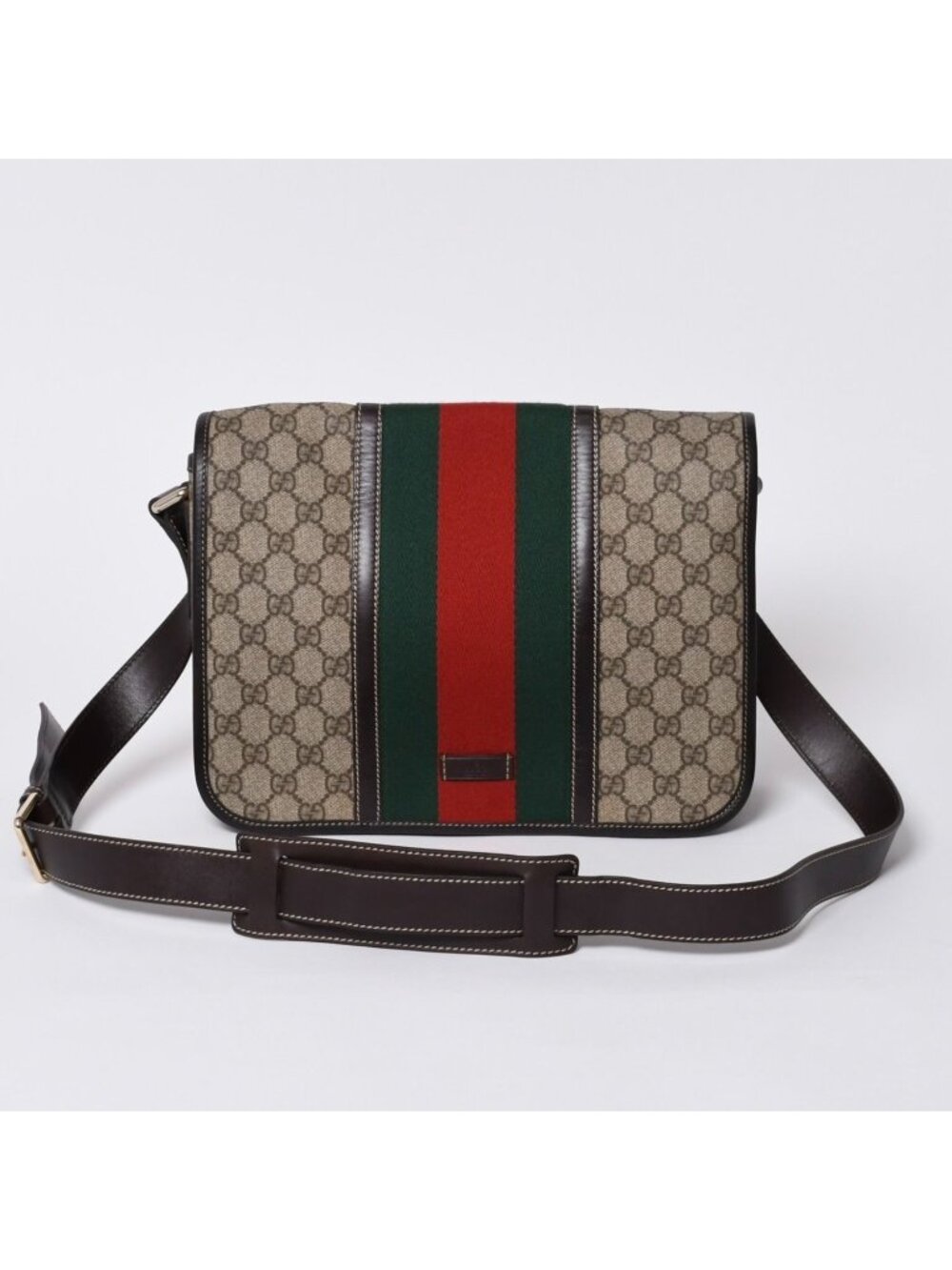 Gucci Shoulder Bag GG Supreme Sherry Line Beige Gold